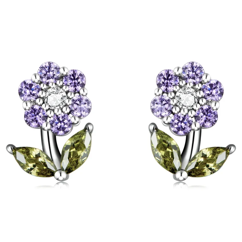 (image for) PANDORA Style Delicate Flowers Stud Earrings - BSE592-VT - Product Image