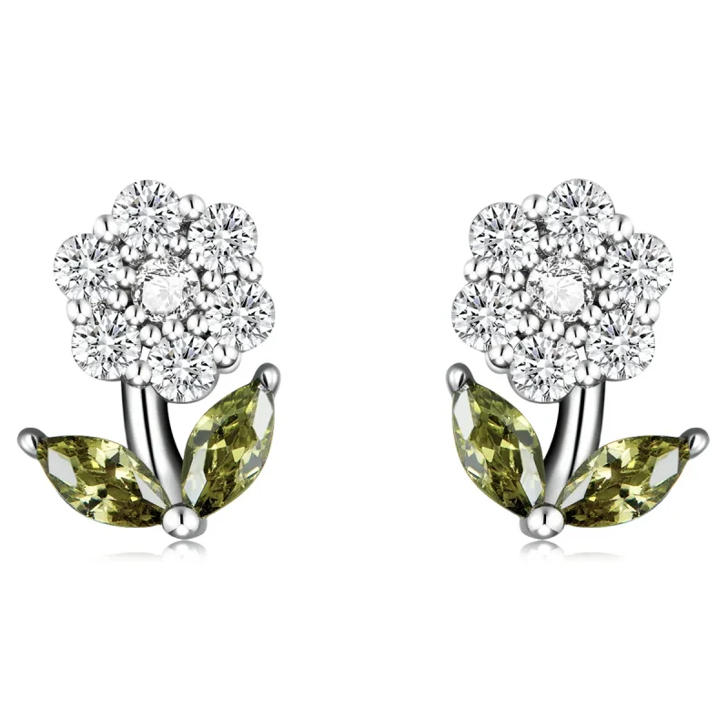 (image for) PANDORA Style Delicate Flowers Stud Earrings - BSE592-WH - Product Image