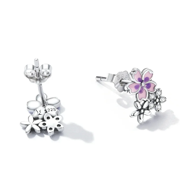 (image for) PANDORA Style Delicate Flowers Stud Earrings - SCE1390 - View 4