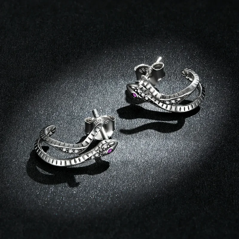 (image for) PANDORA Style Delicate Silver Snake Stud Earrings - BSE565 - View 5