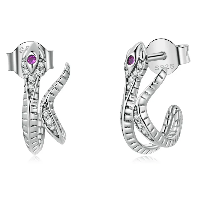 (image for) PANDORA Style Delicate Silver Snake Stud Earrings - BSE565 - Product Image