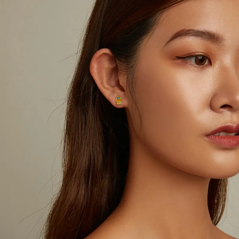 (image for) PANDORA Style Devil Eye Lucky Hand Set Stud Earrings - SCE1341 - View 8