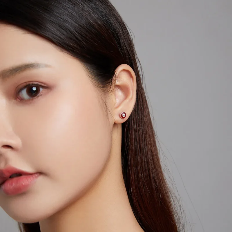 (image for) PANDORA Style Devil Eye Stud Earrings - SCE1207-RD - View 4