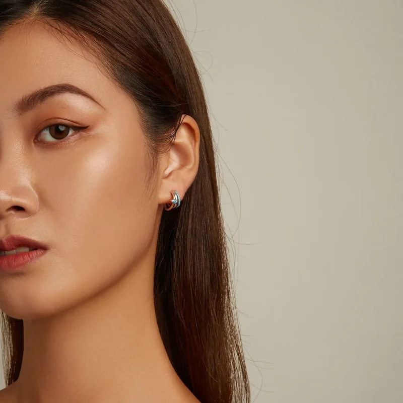 (image for) PANDORA Style Devil's Eye Circle Stud Earrings - BSE571 - View 8