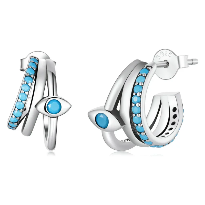 (image for) PANDORA Style Devil's Eye Circle Stud Earrings - BSE571 - Product Image