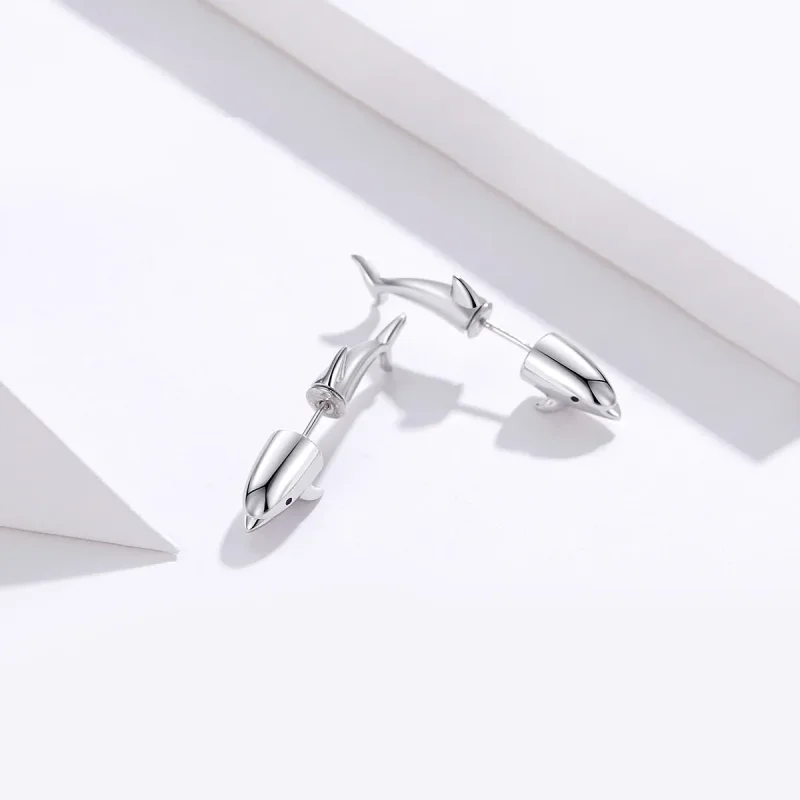 (image for) PANDORA Style Dolphin Stud Earrings - BSE184 - View 4