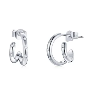(image for) PANDORA Style Double Circle Stud Earrings - BSE494