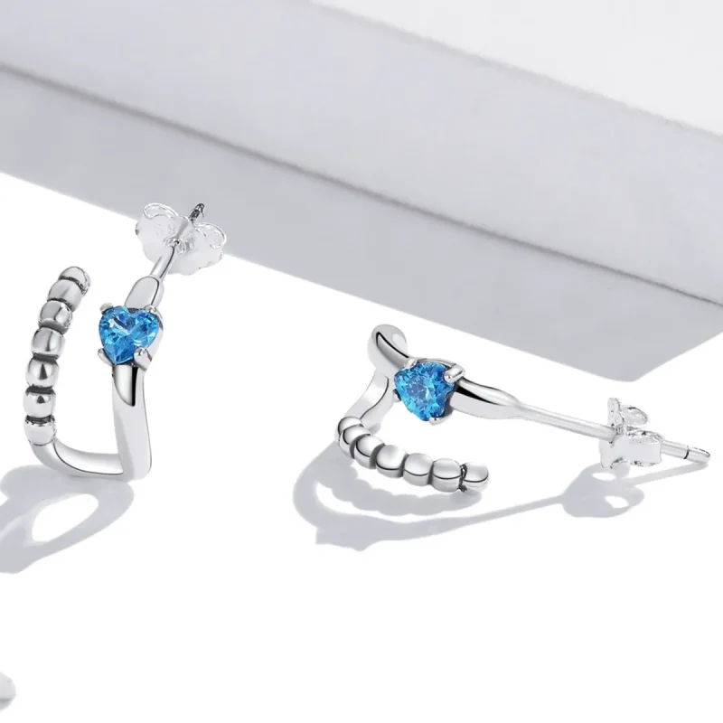 (image for) PANDORA Style Exquisite Double Layer Stud Earrings - SCE1331 - View 4