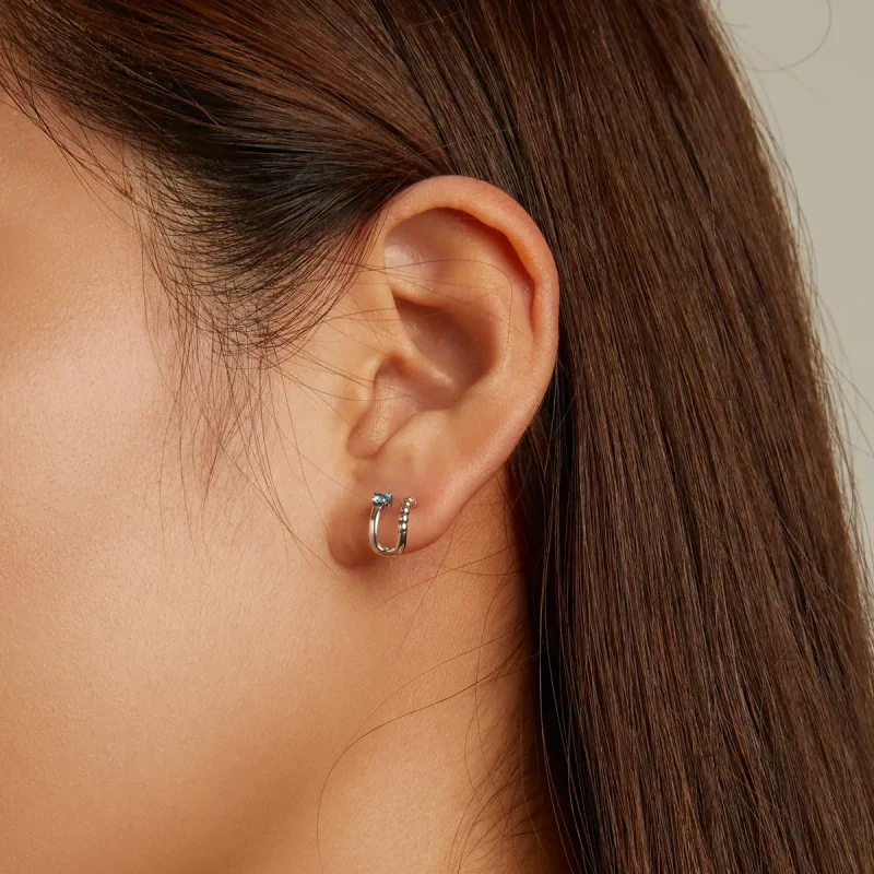 (image for) PANDORA Style Exquisite Double Layer Stud Earrings - SCE1331 - View 6