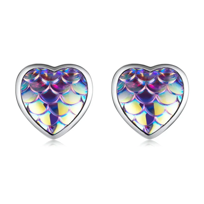 (image for) PANDORA Style Fish Scale Heart Stud Earrings - SCE1300 - Product Image