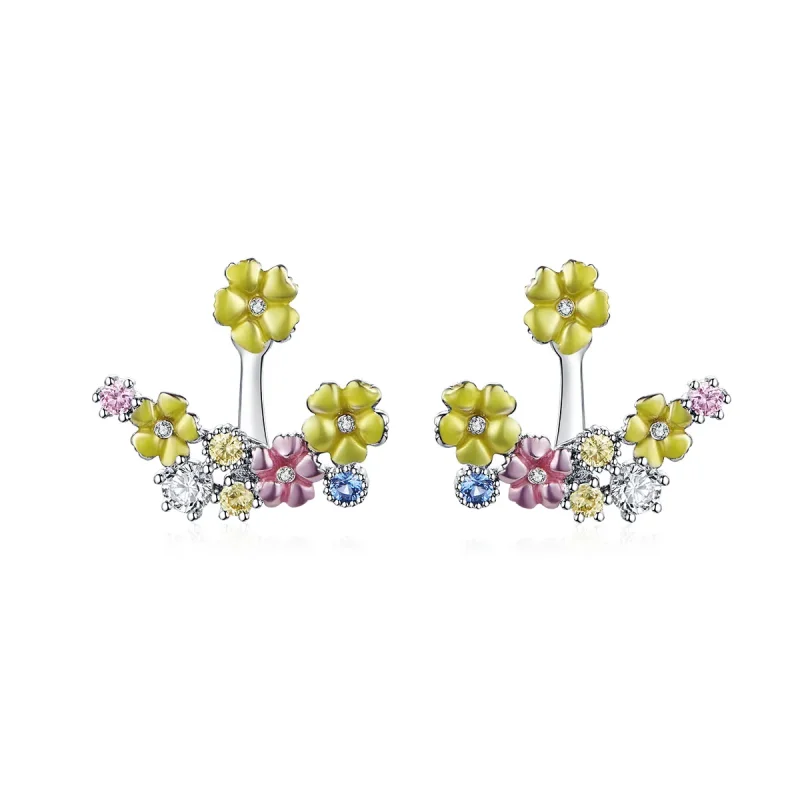 (image for) PANDORA Style Flower Cluster Stud Earrings - BSE106 - Product Image