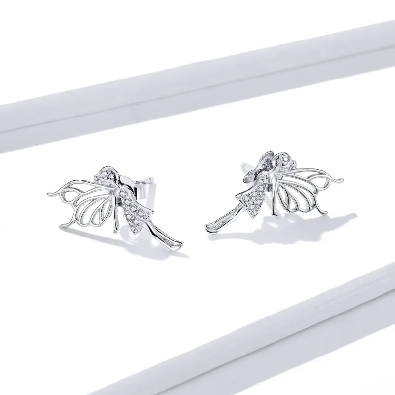 (image for) PANDORA Style Flower Elf Stud Earrings - BSE338 - View 2
