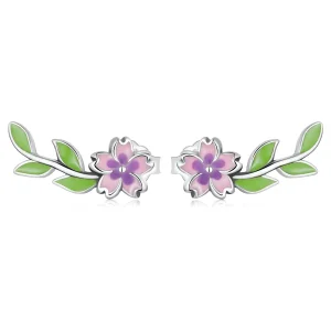 (image for) PANDORA Style Flowers Leaves Stud Earrings - SCE1391