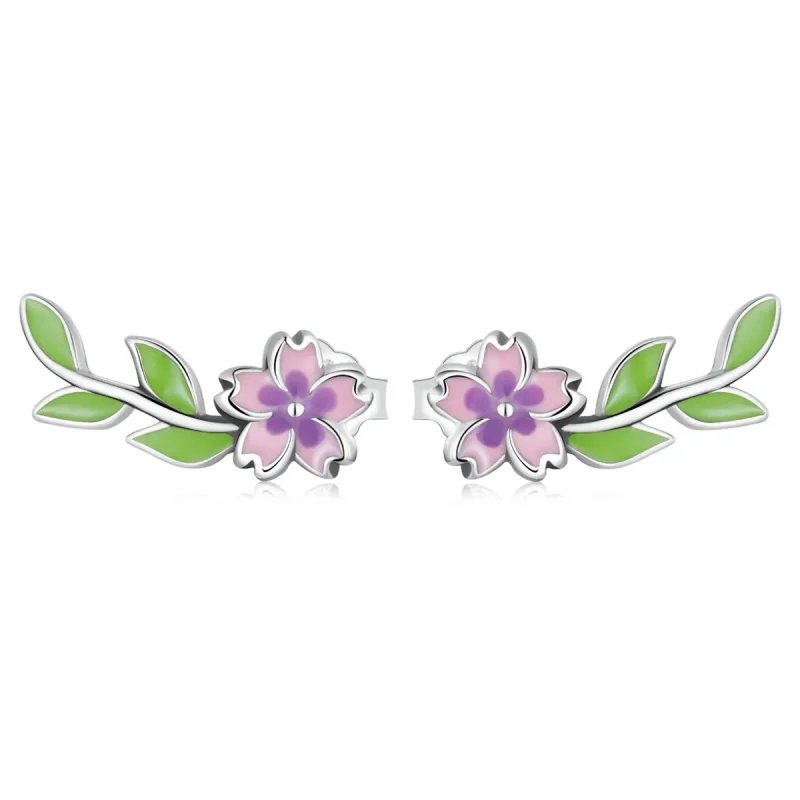 (image for) PANDORA Style Flowers Leaves Stud Earrings - SCE1391 - Product Image