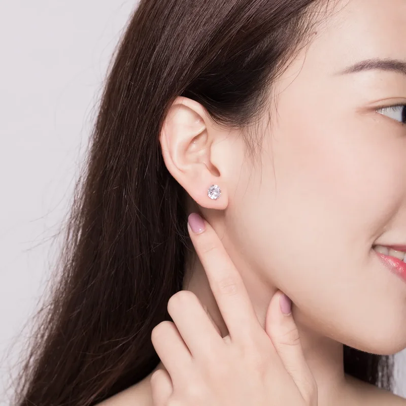 (image for) PANDORA Style Four Claw Zircon Stud Earrings - BSE166 - View 8