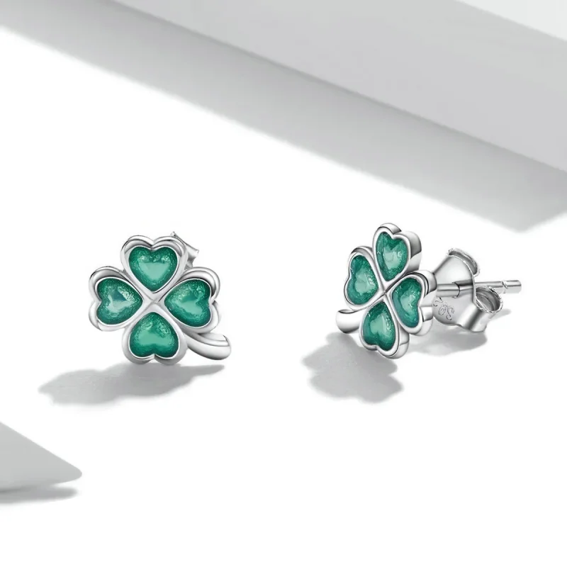 (image for) PANDORA Style Four Leaf Clover Stud Earrings - SCE1346 - View 3