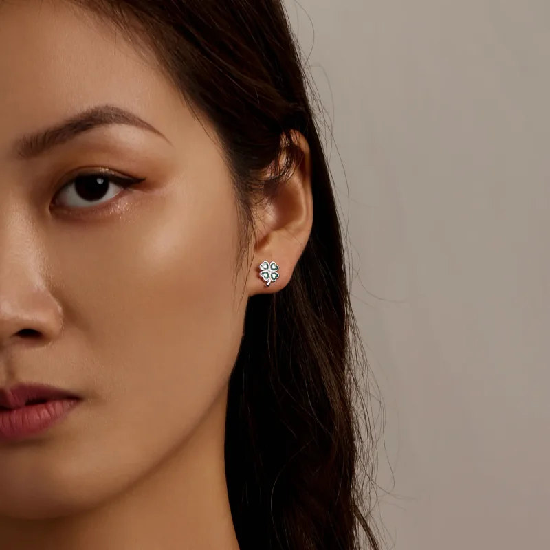 (image for) PANDORA Style Four Leaf Clover Stud Earrings - SCE1346 - View 7