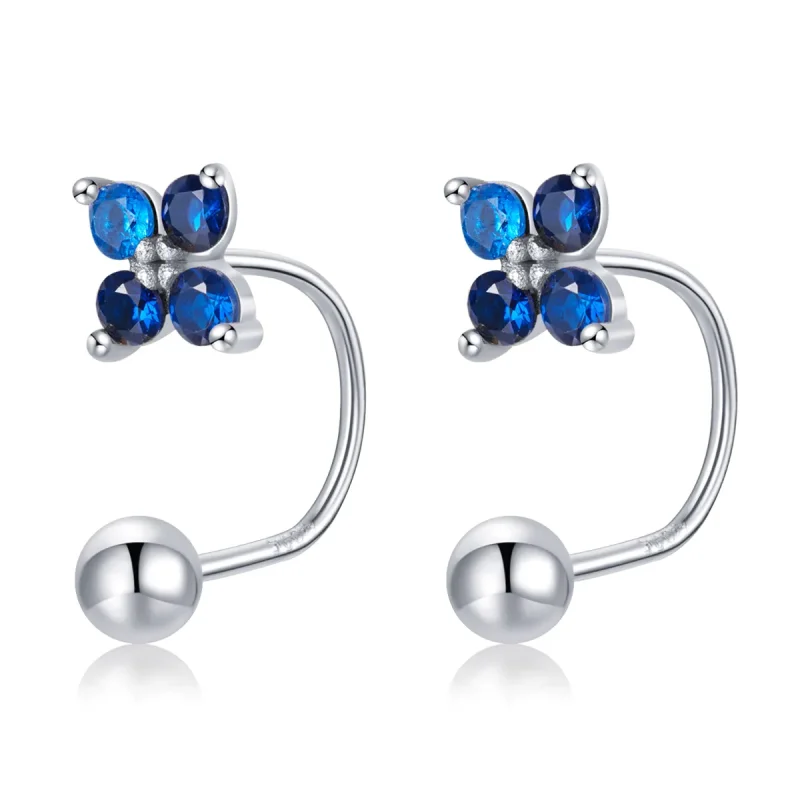 (image for) PANDORA Style Four-Petal Flower Stud Earrings - SCE1177-A - Product Image