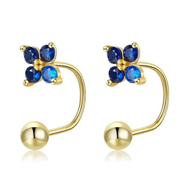 (image for) PANDORA Style Four-Petal Flower Stud Earrings - SCE1177-B - Product Image