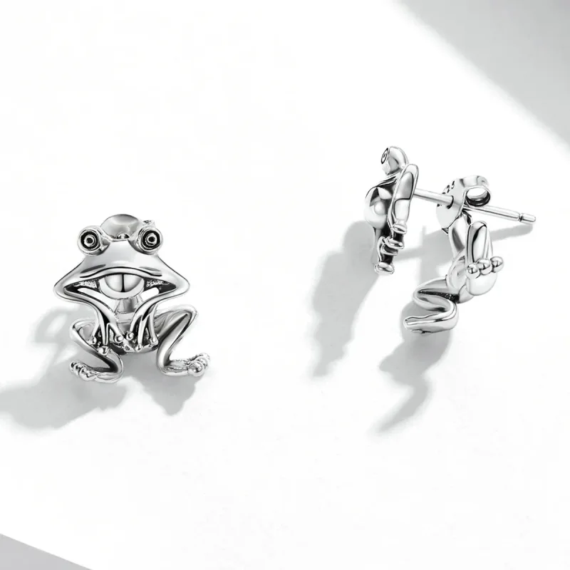 (image for) PANDORA Style Funny Frog Stud Earrings - SCE1324 - View 3