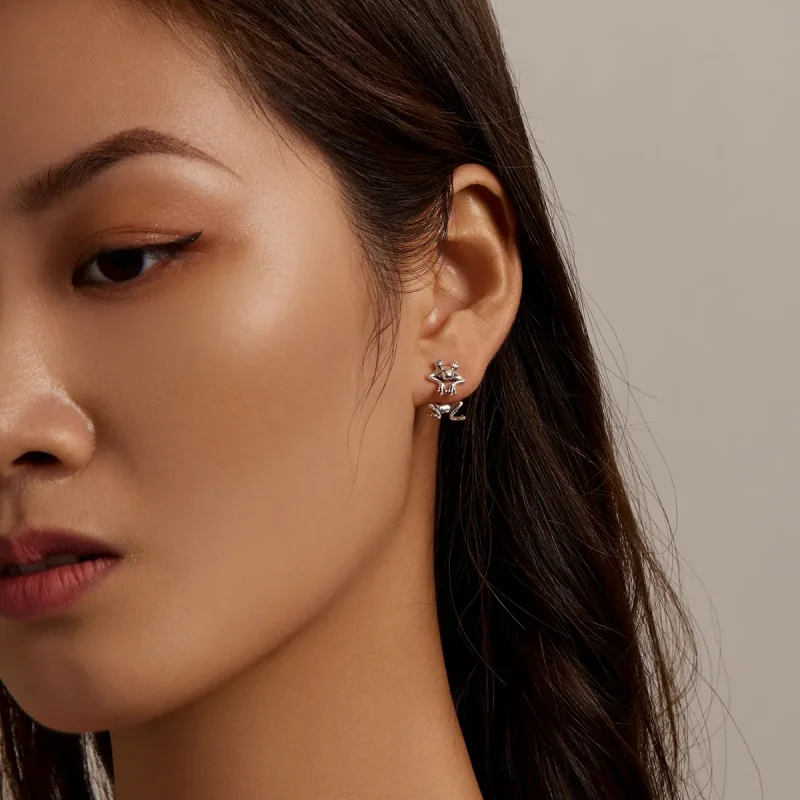 (image for) PANDORA Style Funny Frog Stud Earrings - SCE1324 - View 5