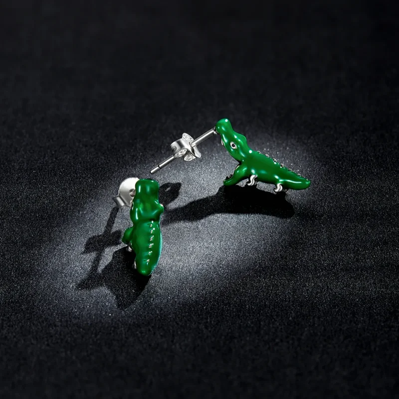 (image for) PANDORA Style Funny Little Crocodile Stud Earrings - BSE562 - View 5