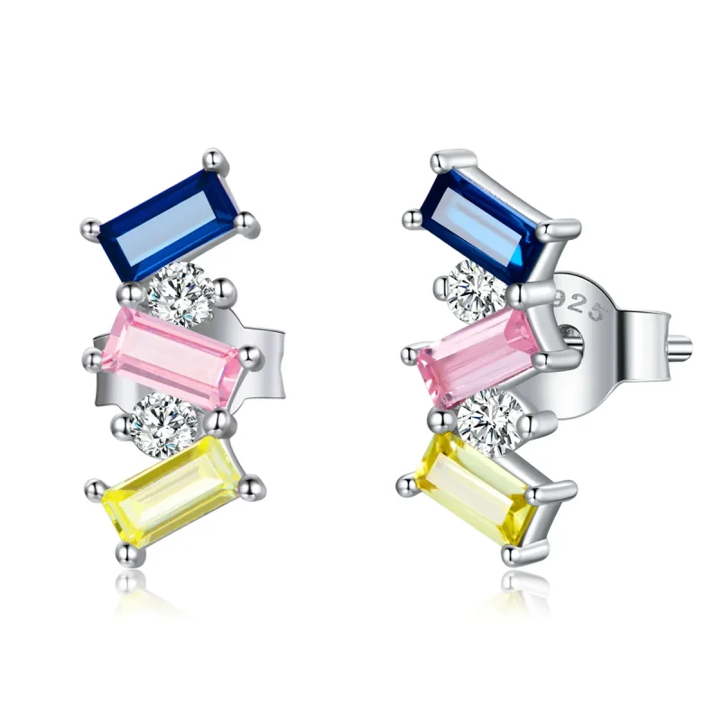 (image for) PANDORA Style Geometric Art Stud Earrings - SCE1208 - Product Image