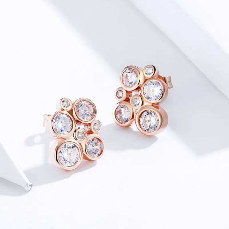 (image for) PANDORA Style Geometric Bubble Stud Earrings - SCE810 - View 2