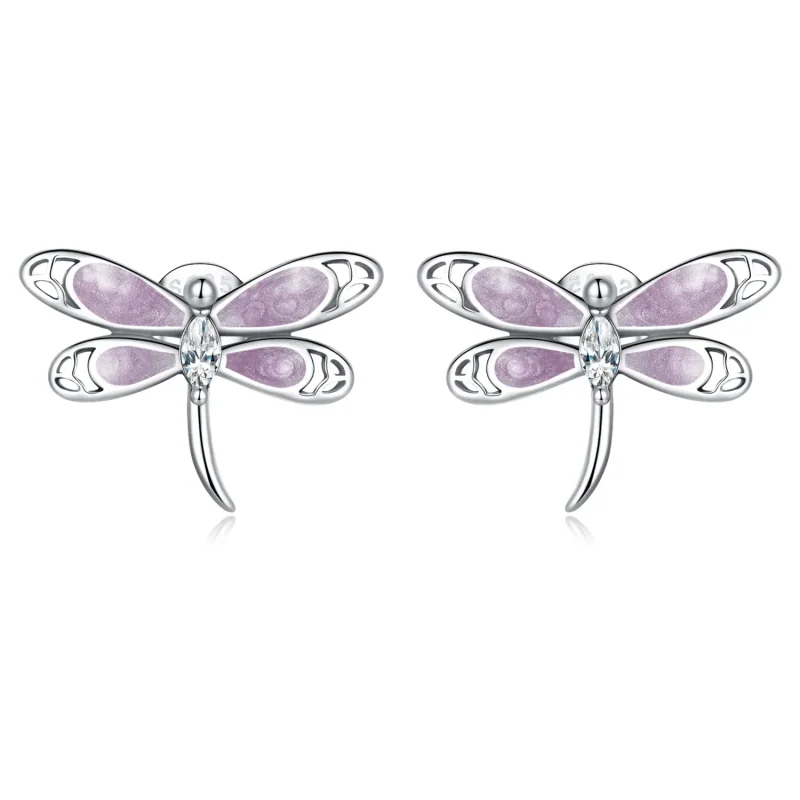 (image for) PANDORA Style Girl Pink Dragonfly Stud Earrings - SCE1414 - Product Image