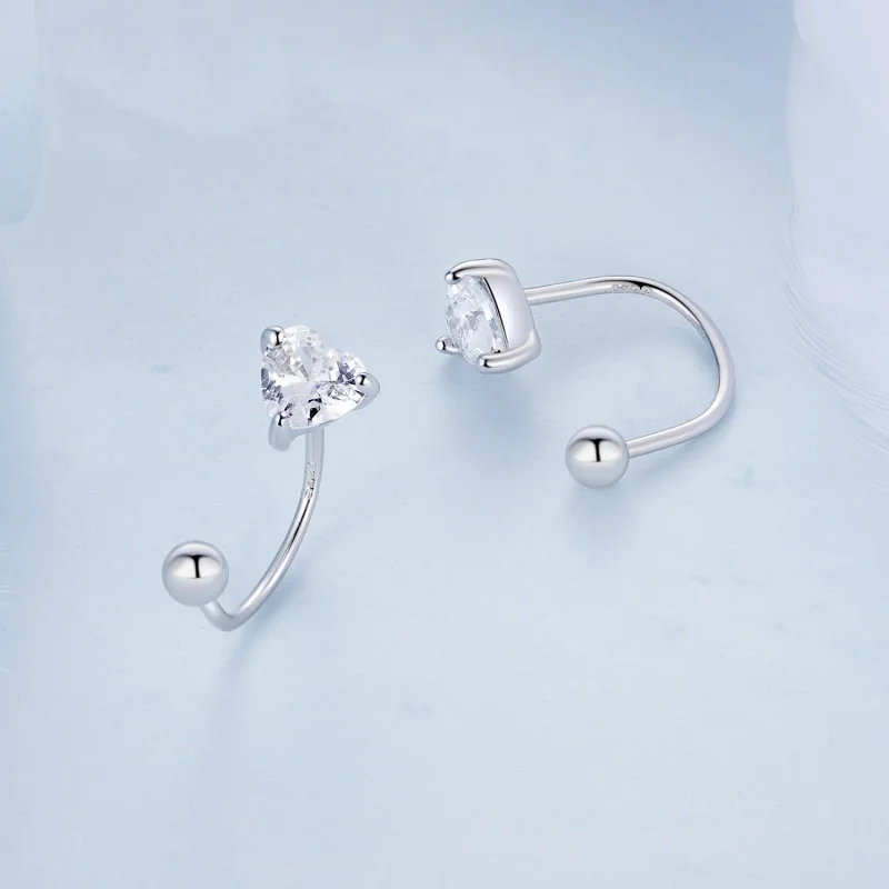 (image for) PANDORA Style Heart Thread Stud Earrings - BSE697 - View 3