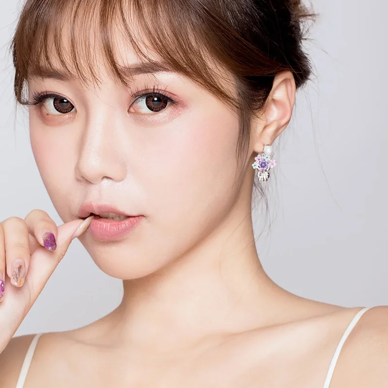 (image for) PANDORA Style Holding Flowers Stud Earrings - BSE152 - View 6