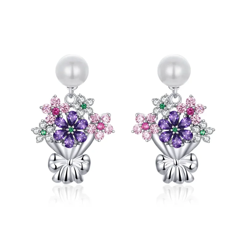 (image for) PANDORA Style Holding Flowers Stud Earrings - BSE152 - Product Image