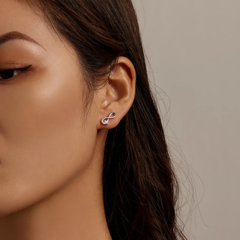 (image for) PANDORA Style Infinity Symbol - Refined Stud Earrings - BSE544 - View 6