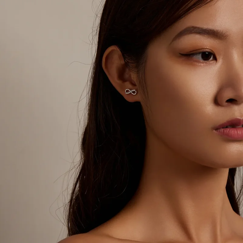 (image for) PANDORA Style Infinity Symbol - Shine Stud Earrings - BSE543 - View 8