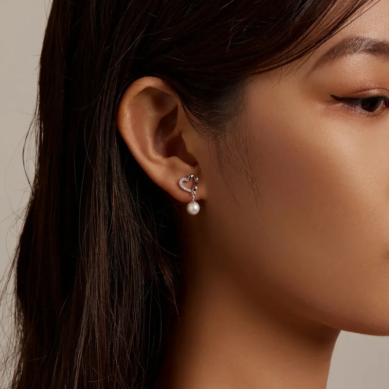 (image for) PANDORA Style Love Shell Beads-Elegant Stud Earrings - BSE552 - View 7