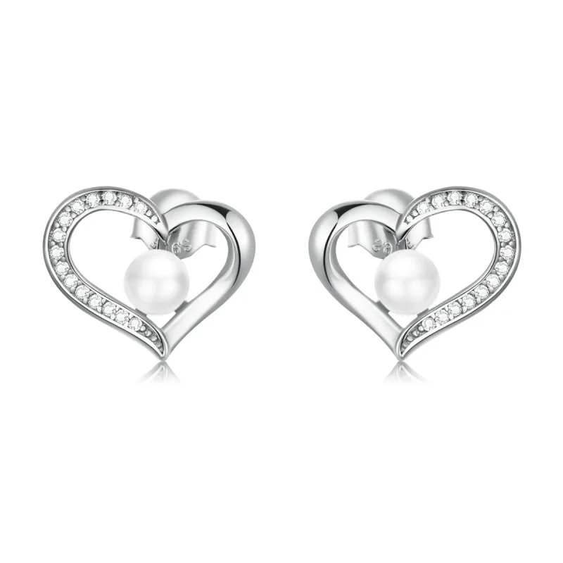 (image for) PANDORA Style Love Shell Beads - Simple Stud Earrings - BSE550-A - Product Image
