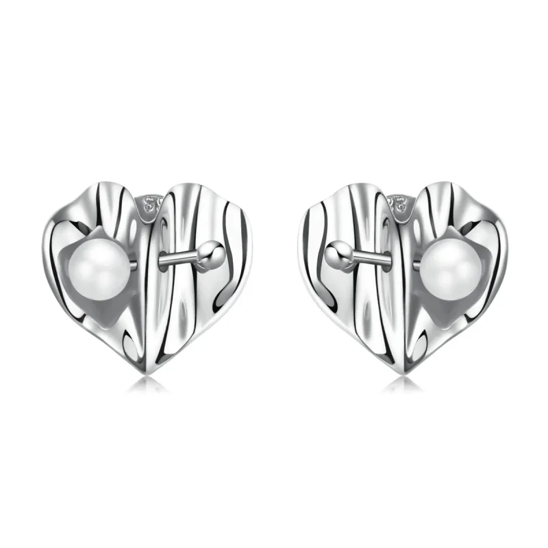 (image for) PANDORA Style Love Shell Beads - Texture Stud Earrings - BSE551-A - Product Image