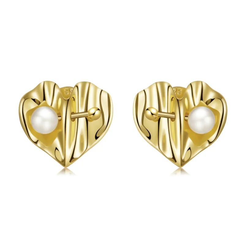 (image for) PANDORA Style Love Shell Beads - Texture Stud Earrings - BSE551 - Product Image
