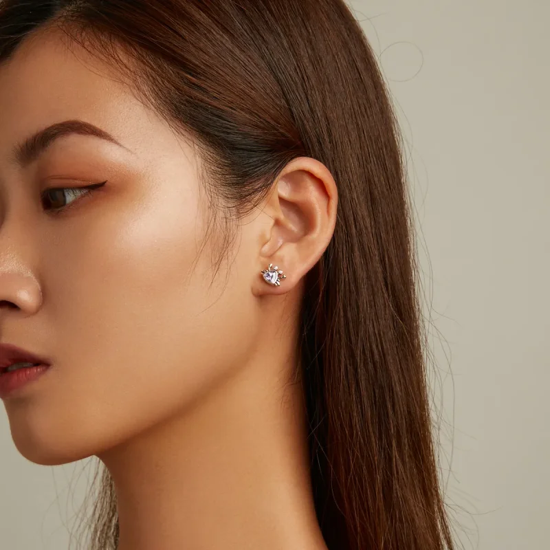 (image for) PANDORA Style Mini Crab Stud Earrings - BSE572 - View 7