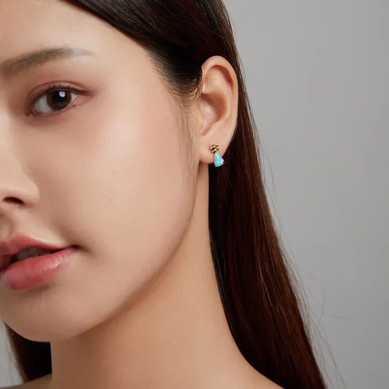 (image for) PANDORA Style Mini Lute Stud Earrings - SCE1216 - View 3