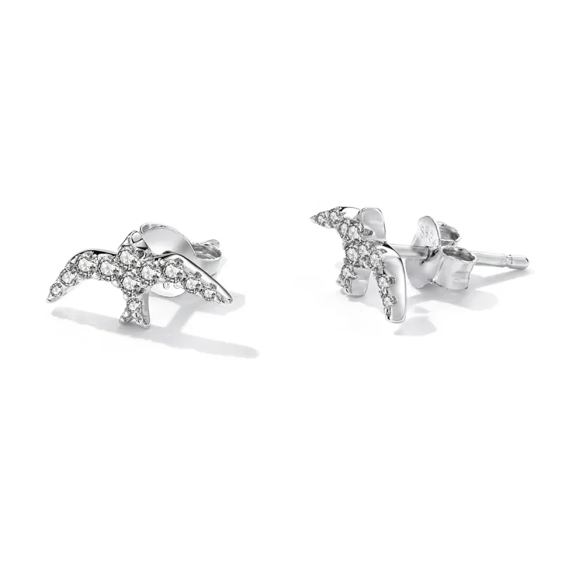 (image for) PANDORA Style Mini Swallow Stud Earrings - BSE594 - View 2