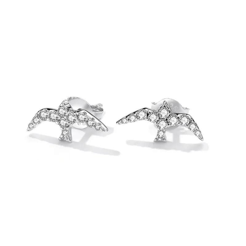 (image for) PANDORA Style Mini Swallow Stud Earrings - BSE594 - View 3