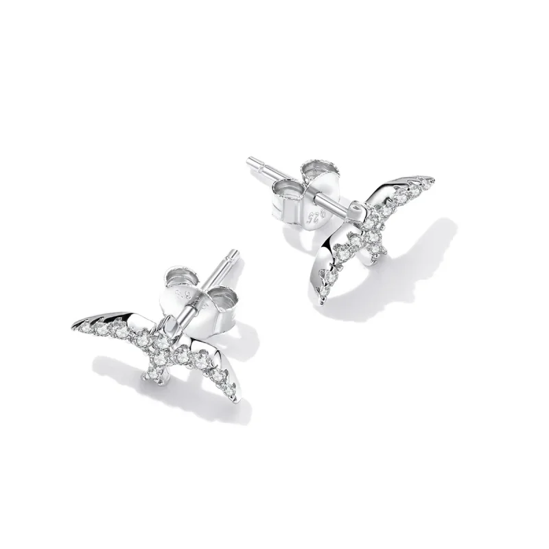(image for) PANDORA Style Mini Swallow Stud Earrings - BSE594 - View 4
