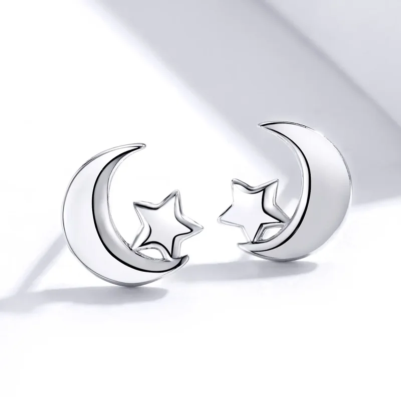 (image for) PANDORA Style Moon and Stars Stud Earrings - SCE726 - View 3