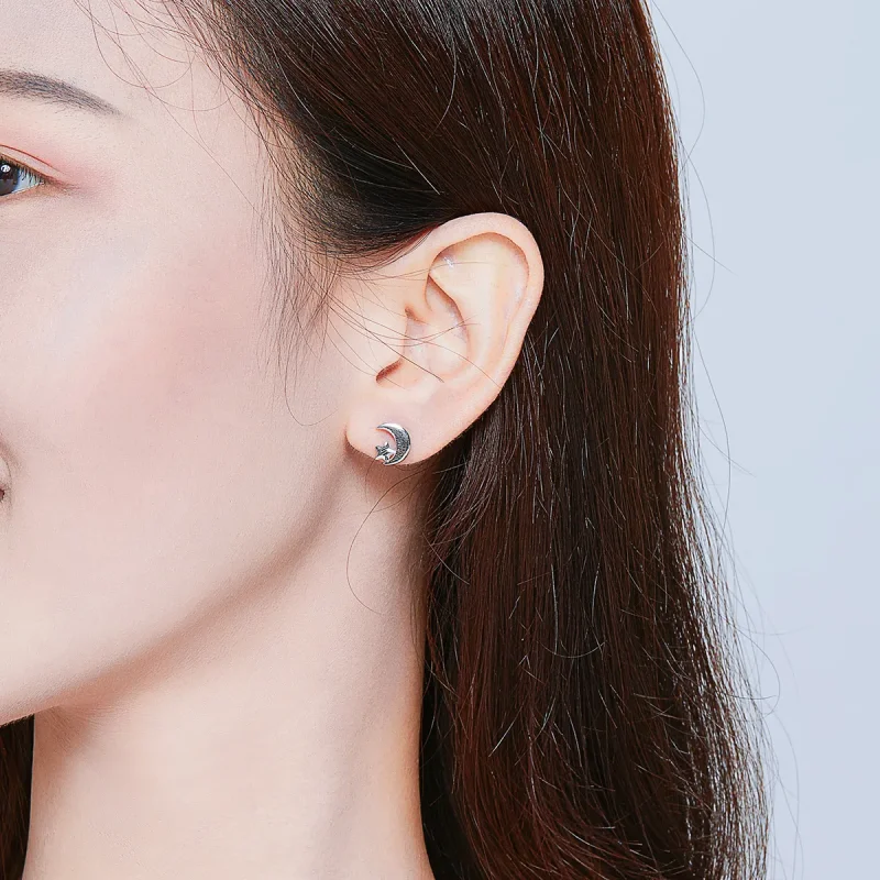 (image for) PANDORA Style Moon and Stars Stud Earrings - SCE726 - View 6