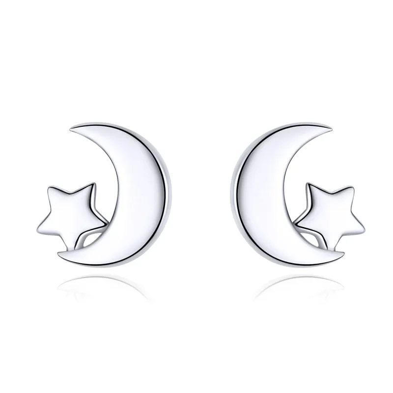 (image for) PANDORA Style Moon and Stars Stud Earrings - SCE726 - Product Image