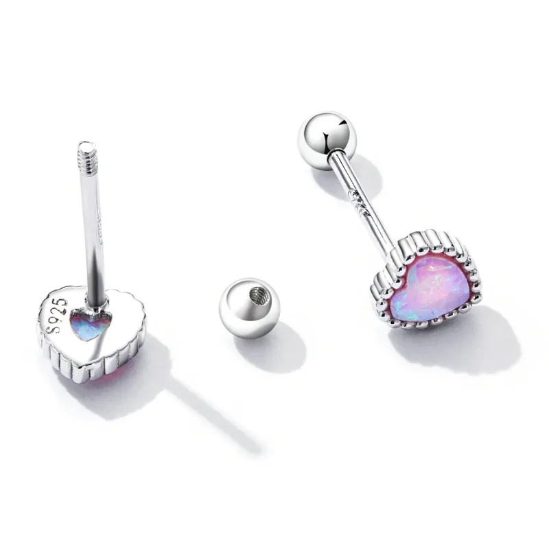(image for) PANDORA Style Opal Love Stud Earrings - SCE1383 - View 3