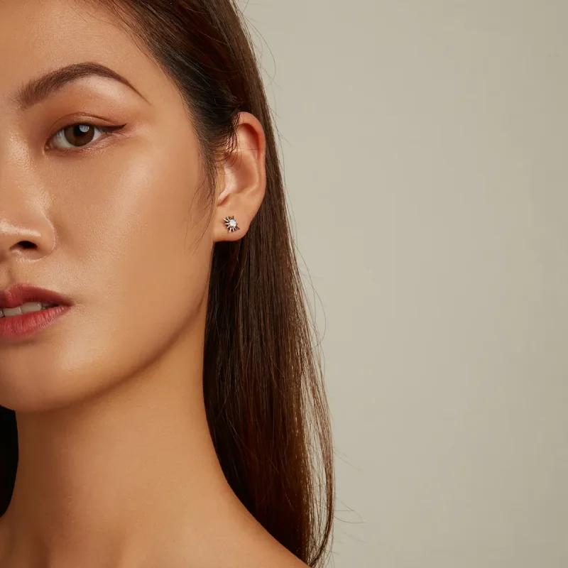 (image for) PANDORA Style Opal Star Stud Earrings - BSE581 - View 6