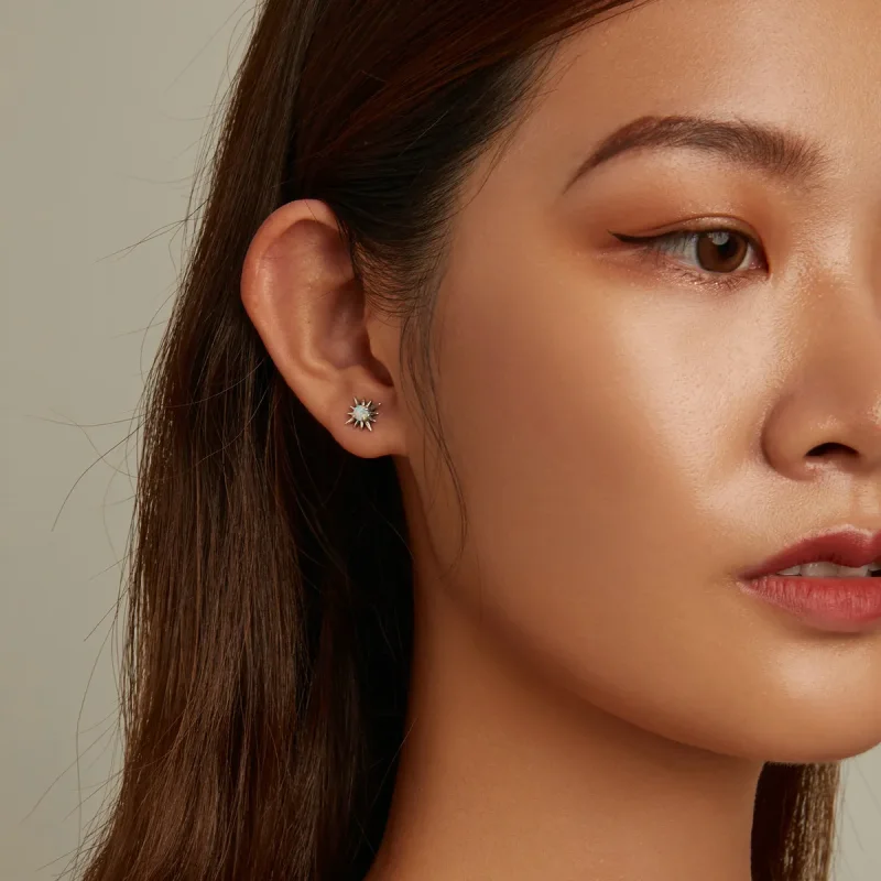 (image for) PANDORA Style Opal Star Stud Earrings - BSE581 - View 8