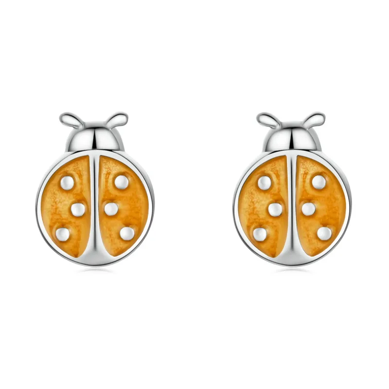 (image for) PANDORA Style Orange Ladybug Stud Earrings - SCE1345 - Product Image